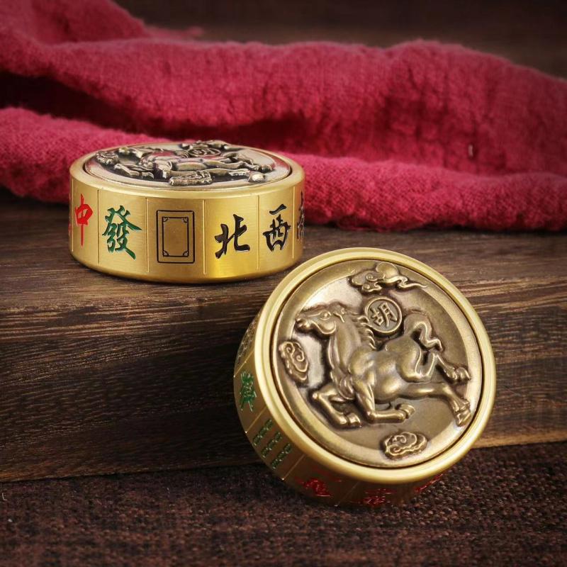 Handheld Desktop Copper Ornament Playing Mahjong Fidget Spinner Instant Win Stress Relief Wholesale for Str