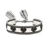 Women's Handwoven Star & Heart Tassel Bracelet with Personalized Embroidery