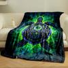 A Colorful Sea Turtle with Intricate Floral and Geometric Shell Designs. for All Seasons Blanket Lunch Break Throw Gift