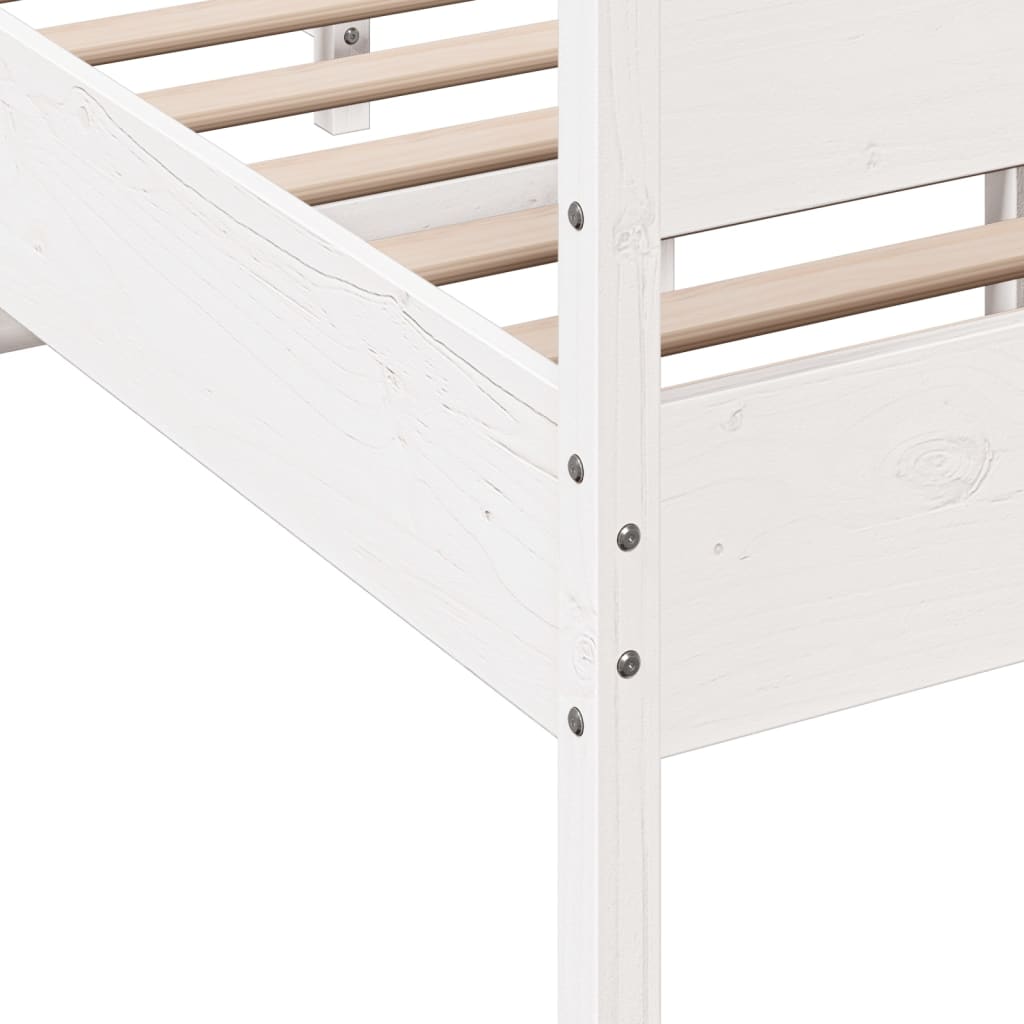 Solid Wood Bed without Mattress White 120 x 190 cm Pine Wood