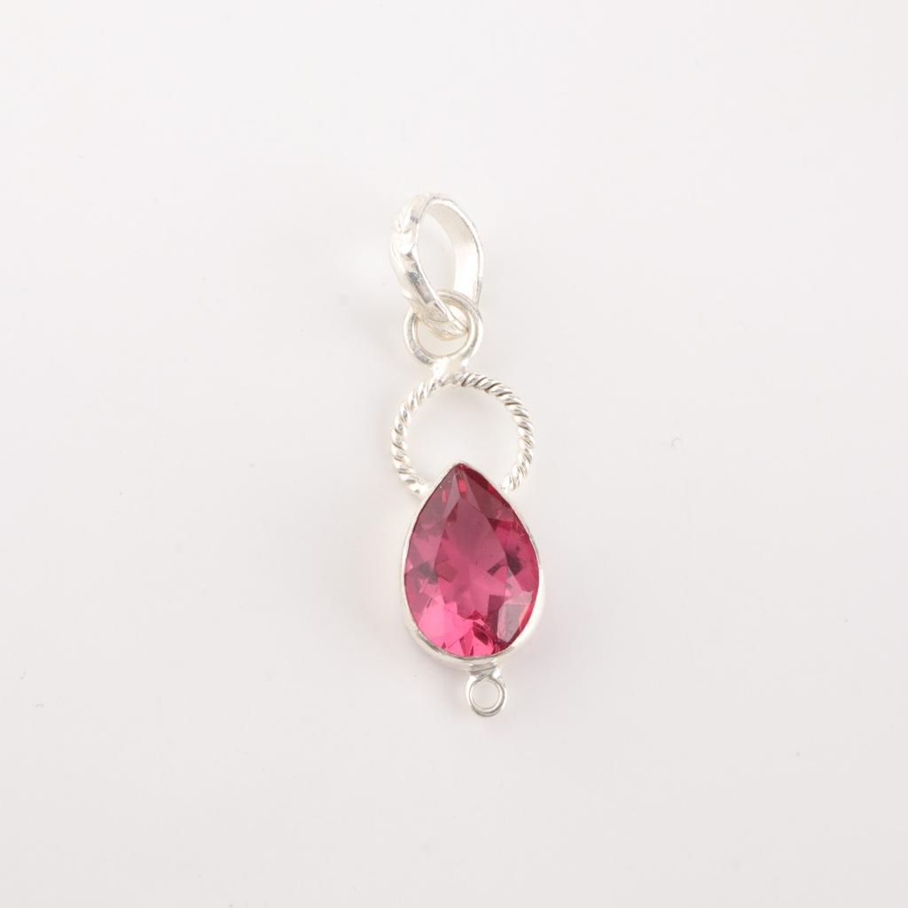 Rare Pink Tourmaline Gemstone 925 Sterling Silver Jewelry Wedding Pendant 1.40" PP-12-13