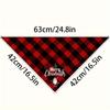Christmas Dog Bandana - Triangle Scarf with Santa Claus and Letter Graphic for Pet Holiday Parties