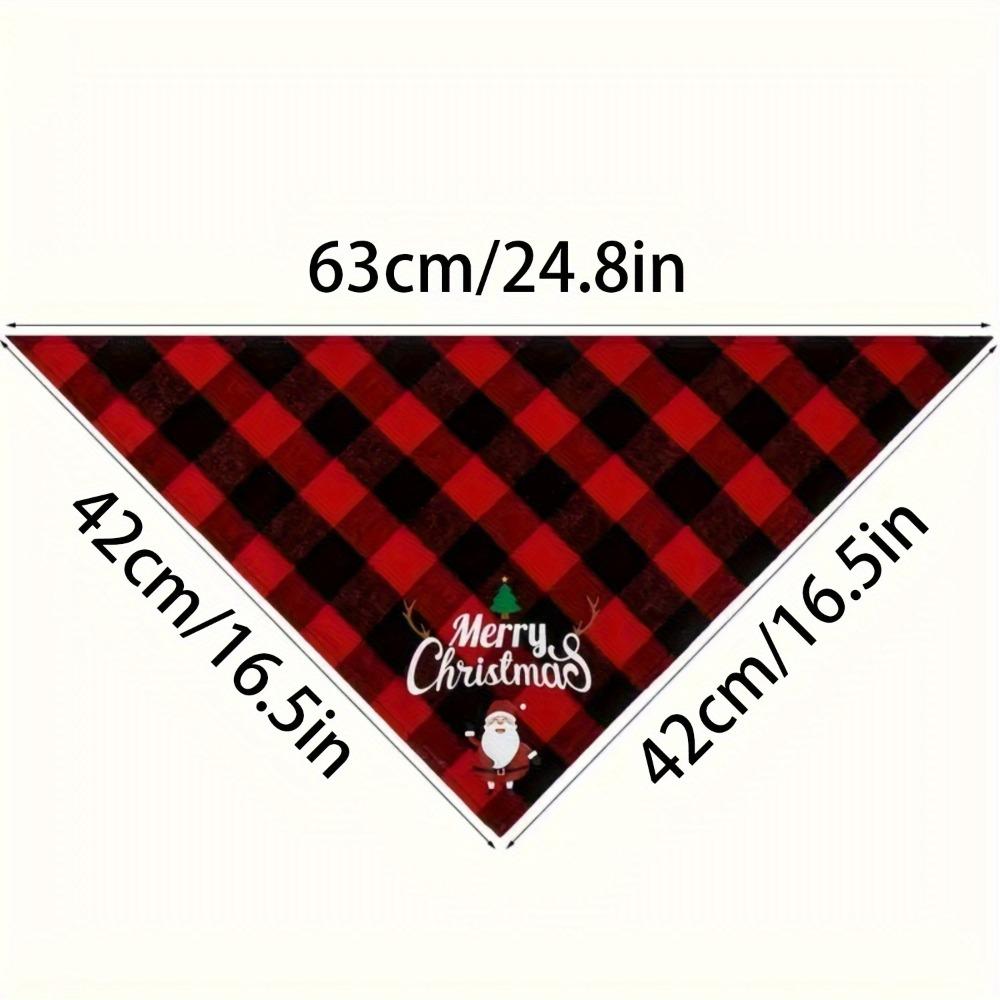 Christmas Dog Bandana - Triangle Scarf with Santa Claus and Letter Graphic for Pet Holiday Parties