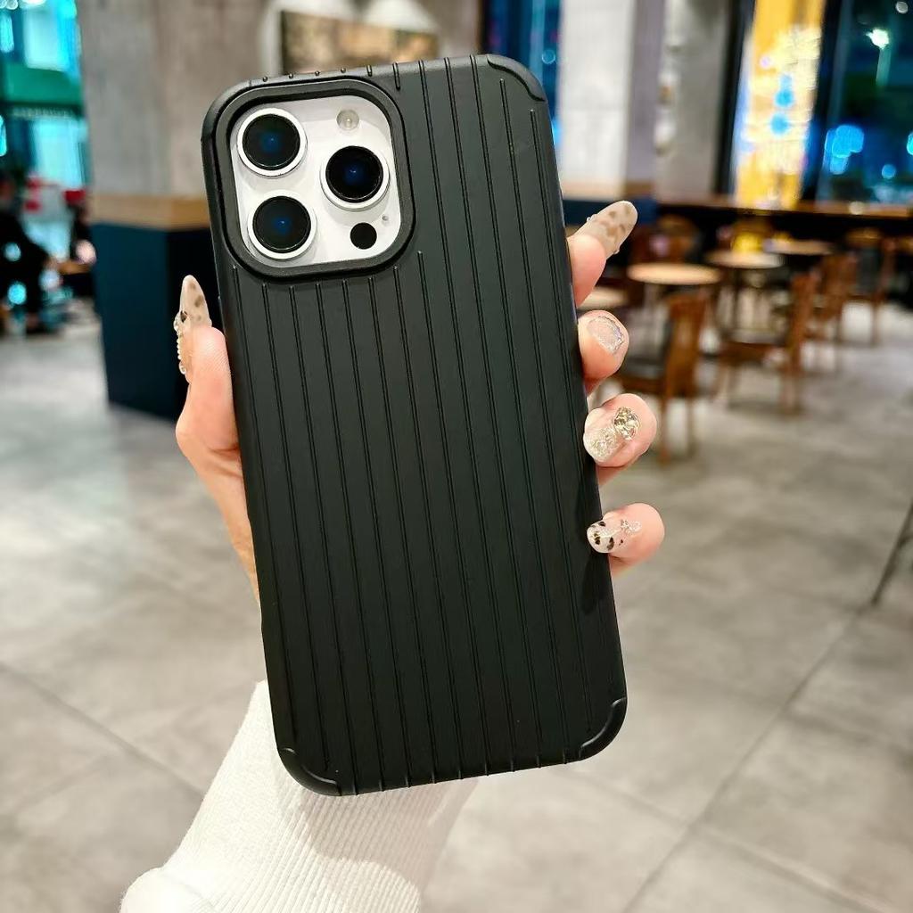 Suitable for IPhone16promax Corrugated Grating Ice Fog Matte IPhone15/14 Anti-fall Protection Case