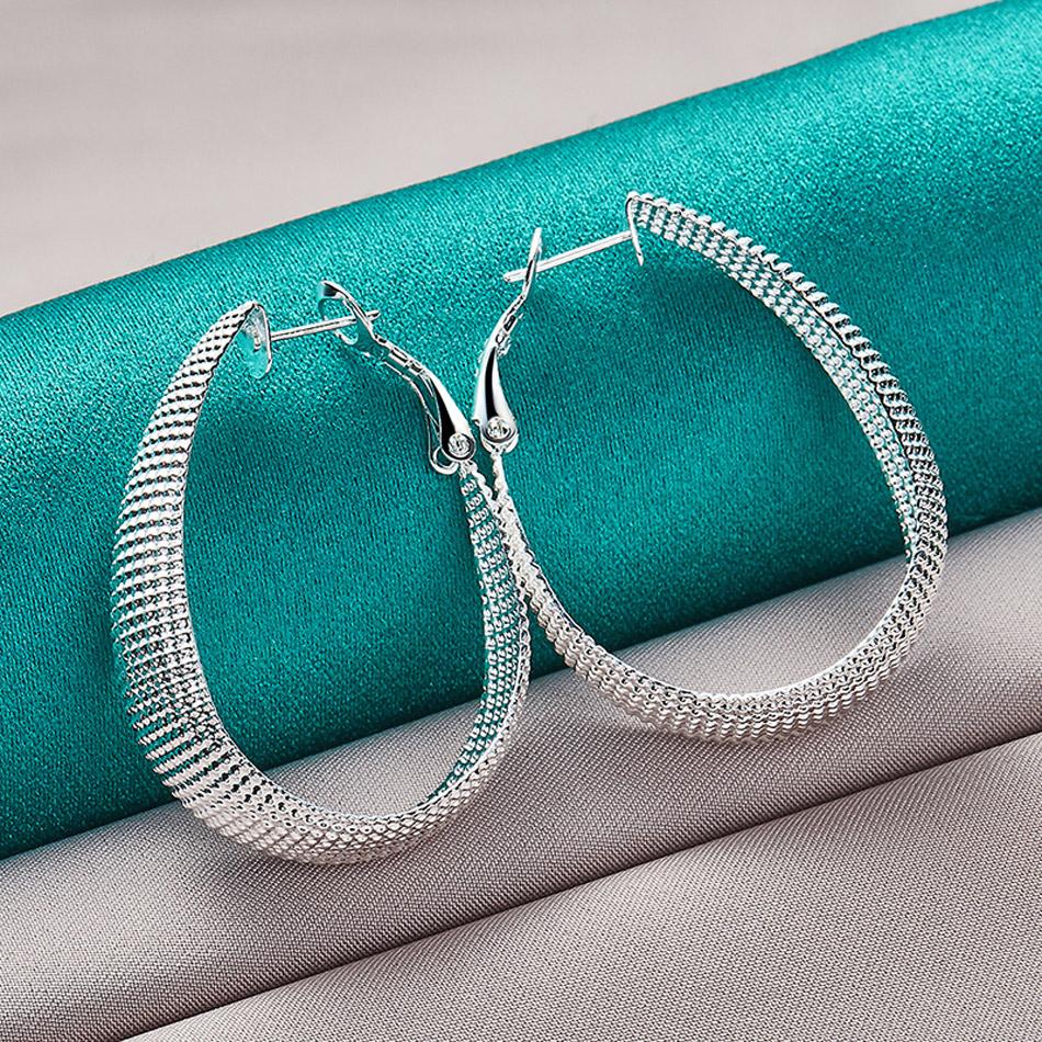 

Серьги-сетчатые серьги из стерлингового серебра 925 пробы, очаровательные ювелирные украшения ME204