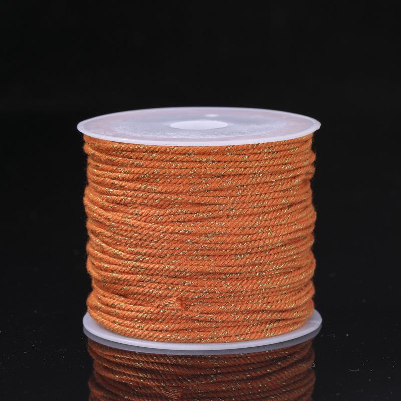 Tibetan Gold-Plated Woven Bracelet with Bodhi Beads and Cotton Rope