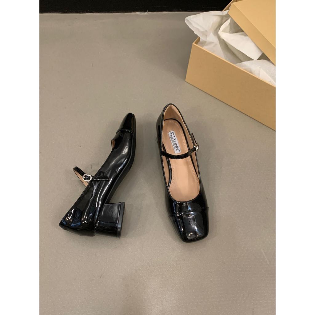 Japanese Style Elegant Height Increase Thin Mary Jane Shoes Summer British Style Temperament Versatile Thick Heel Shoes
