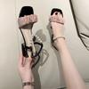 Fashion Footwear One Word with Low Heels Block Heel White Sandals for Woman Summer 2024 Pearl Roman Style Medium Buckles Women's Shoes F
