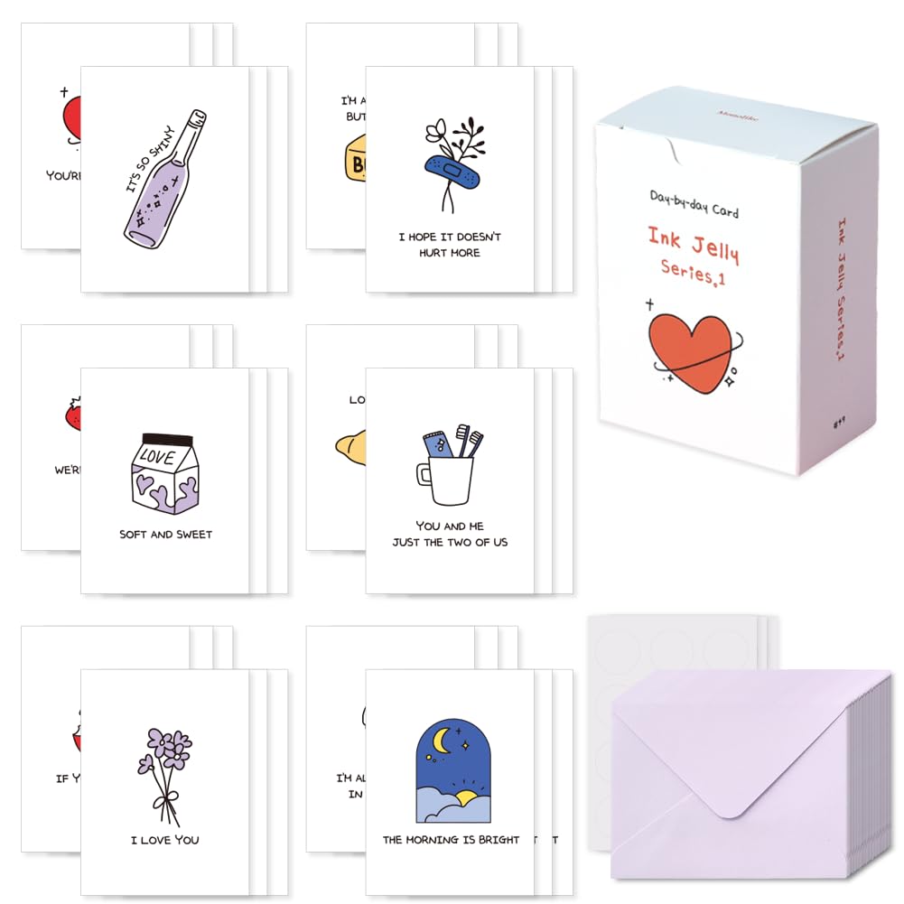 

Карточки Monolike Ink Jelly 36 36 набор из 36 мини-карточек Карточка на каждый день, Серия.1 - конверты, наклейки,