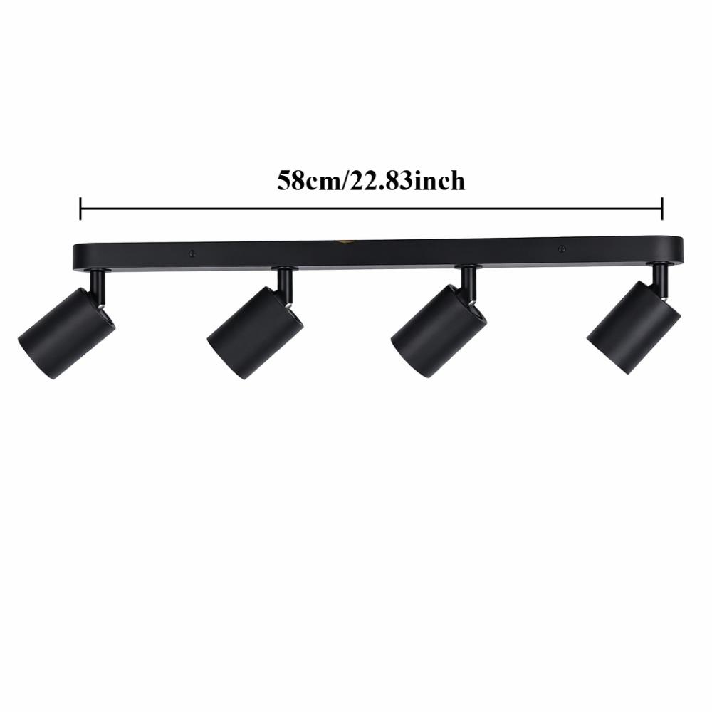 JOYINLED 1/3/4 Heads LED Track Light Fixture GU10 Track Lighting Wall Lamp Rail Spotlight Kitchen Clothing Store Ceiling Light