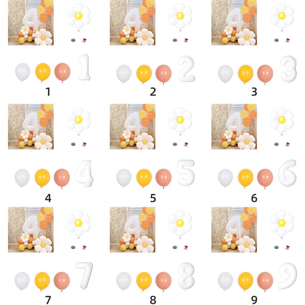 Gänseblümchen Luftballon Set Aluminiumfolie Wiederverwendbar Party Dekoration Luftballons für Babyparty Hochzeit Geburtstag