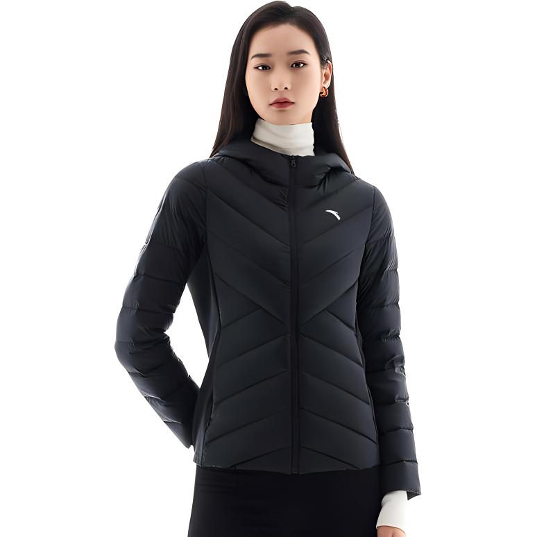 Anta Athletic Series Slim Fit Comfortable Sports Casual Down Jacket Women Outerwear Basic-Black 962447901-4