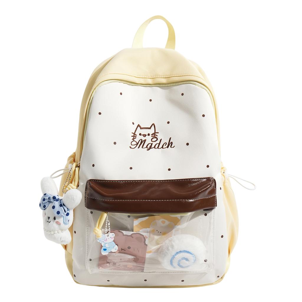 Schoolbag Cute College School Bag Female Junior High School Student Elementary School Student Versatile Girl Transparent Backpack Ins Japanese