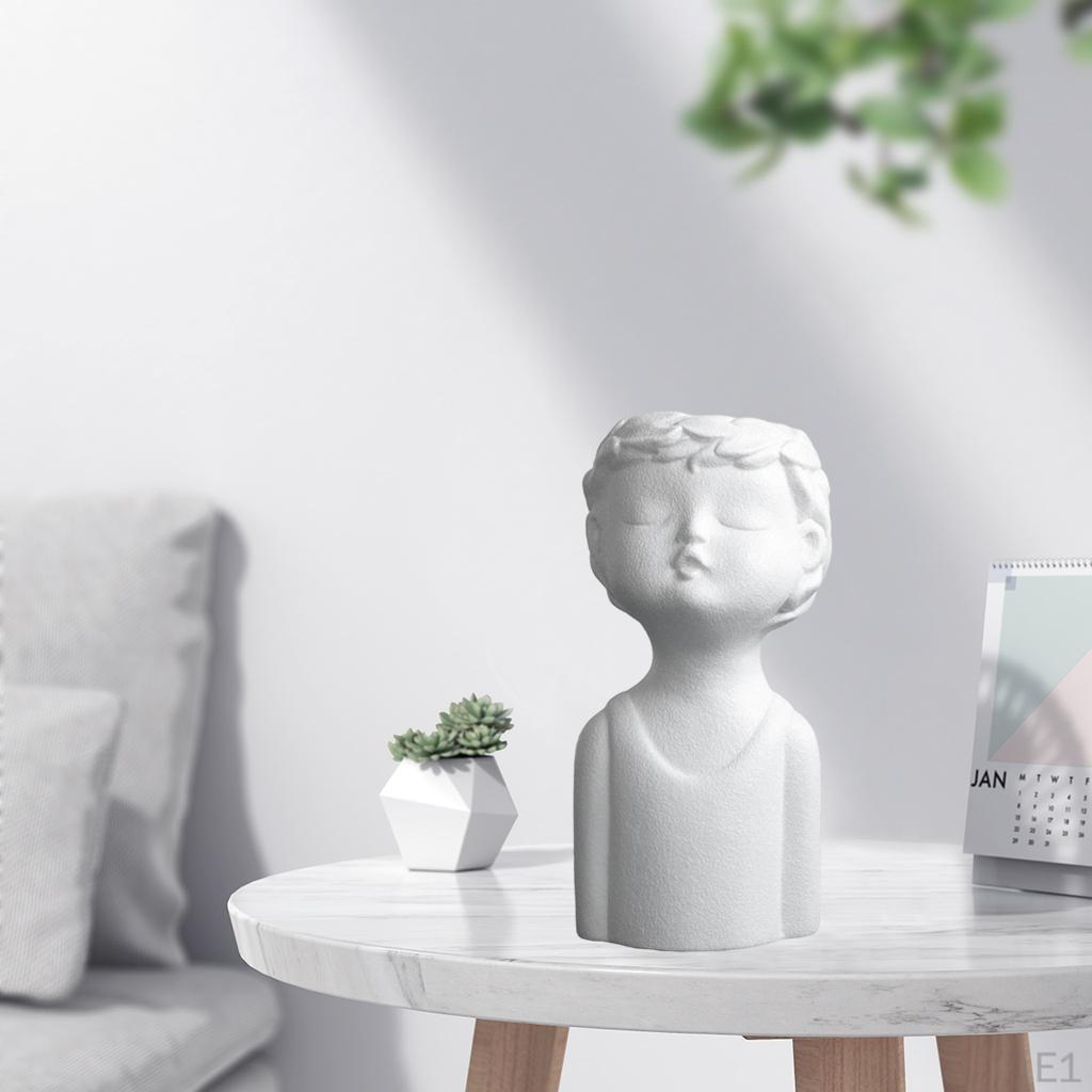 Ceramic Vase, Human Flower Vase Modern Minimalism Statue Sculpture Holder Tabletop Planter Piece