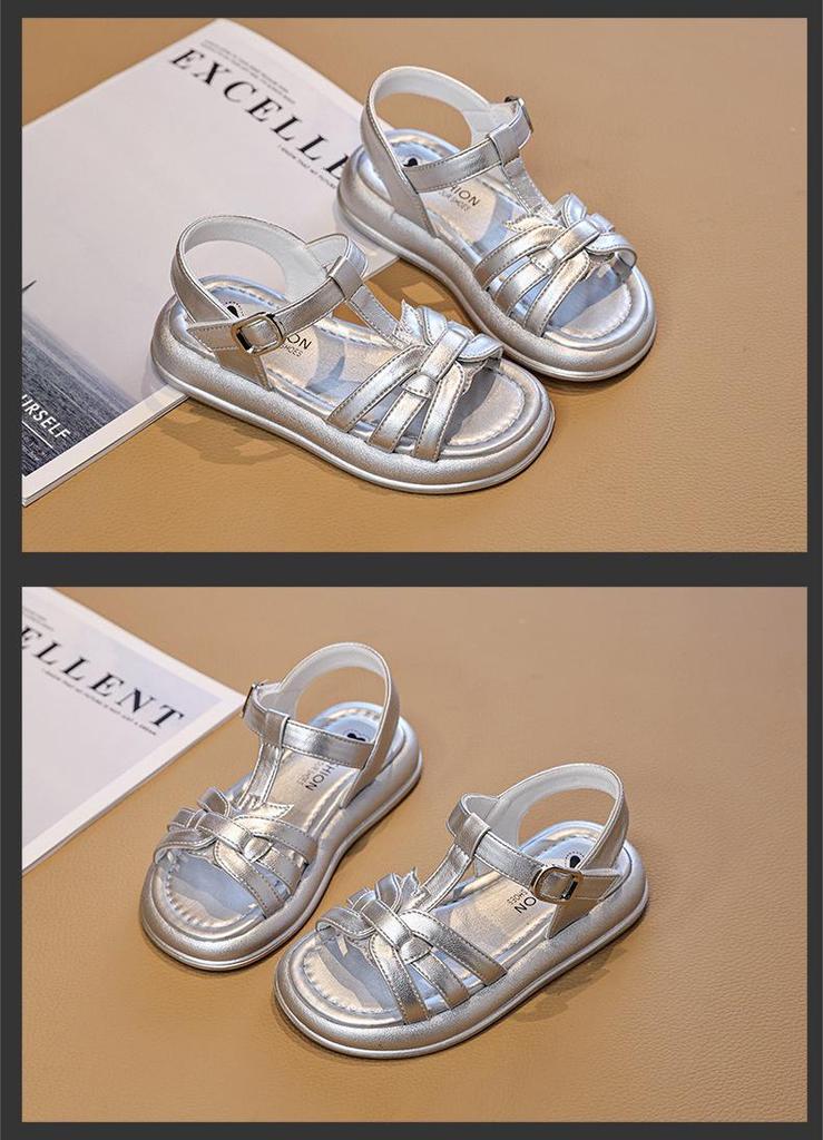 Girls' Open-Toe Summer Sandals 2026: Versatile Princess Beach Shoes for Older Children