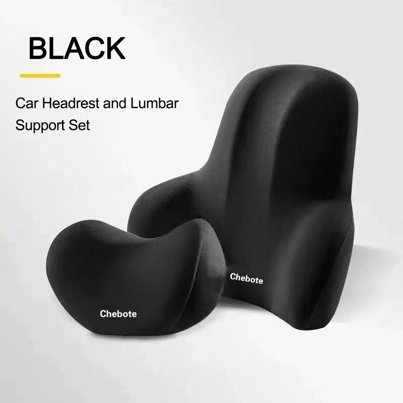 Car Headrest & Lumbar Support Cushion For Car Seat Car Pillow Car Memory Foam Seat Waist Cushion Back Cushion Set