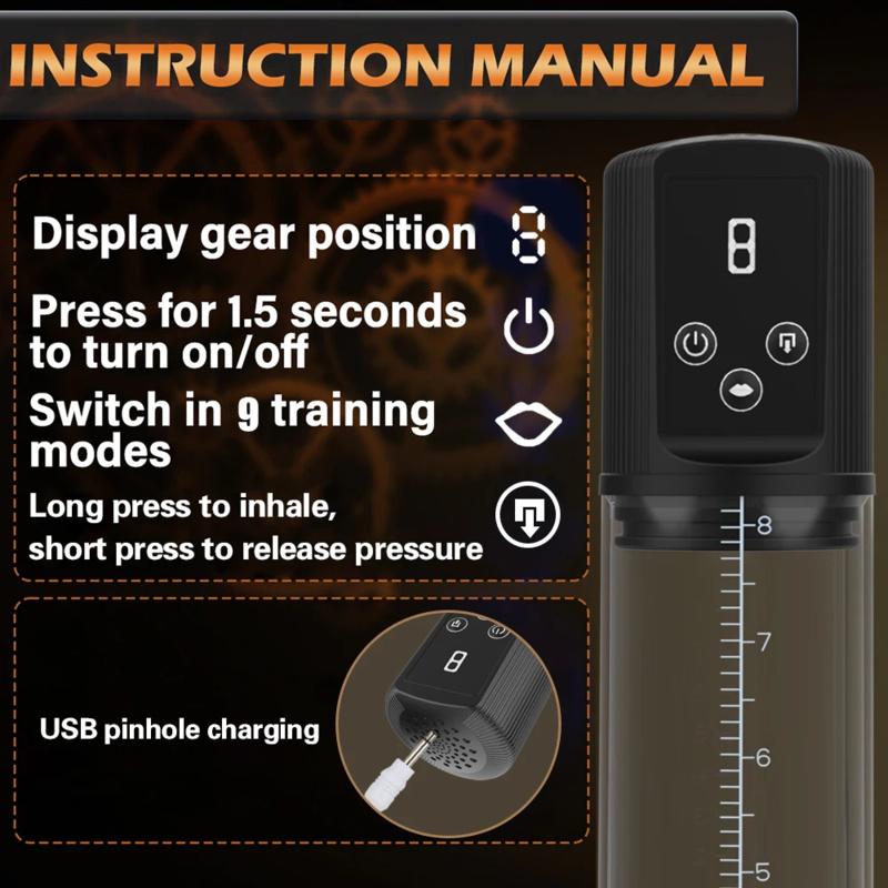 Electric Vibrators Enlargement Extend Penis Trainer Male Masturbators Cup Dick Pump Sex Toys for Men 18+