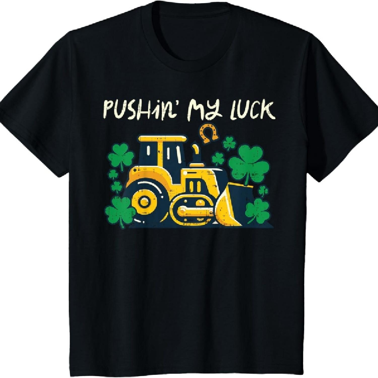 

Kids St Patricks Day Bulldozer Saint Paddys Construction Boys Kid T-Shirt XXXXXL чёрный