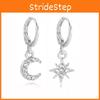 Stilvolle gold- und silberbeschichtete Stern- und Mondohrringe Trendiger Schmuck für Damen