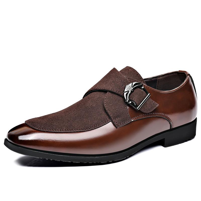 Fashion Casual Business Shoes for Men Point Toe Men Dress Buckle Shoes Luxury Men's  Wedding Formal Shoes Derby Party Oxford Footwear
