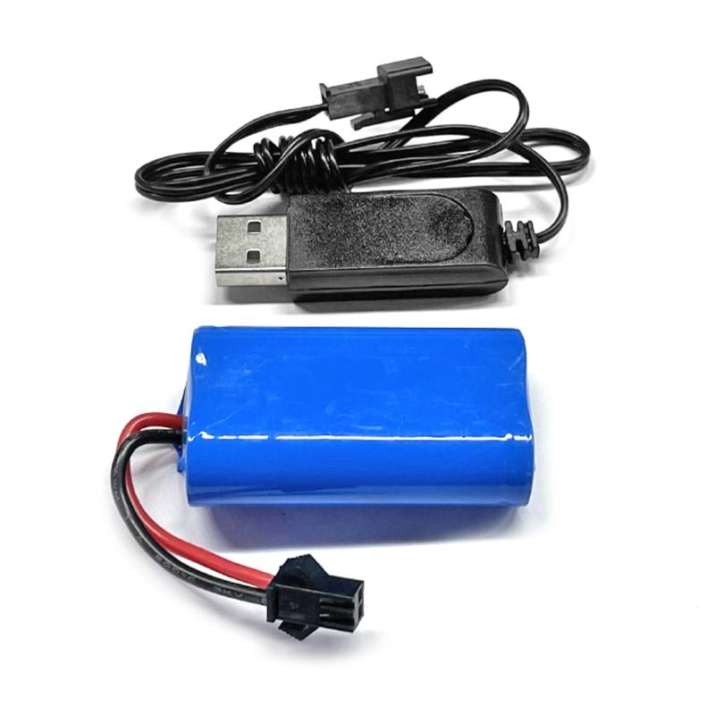 7.4V 500mAh R/C Rechargeable Battery Pack with USB Charging Wire Great Bearing Spare Part for 1/10 RC Car WPL Model Toys