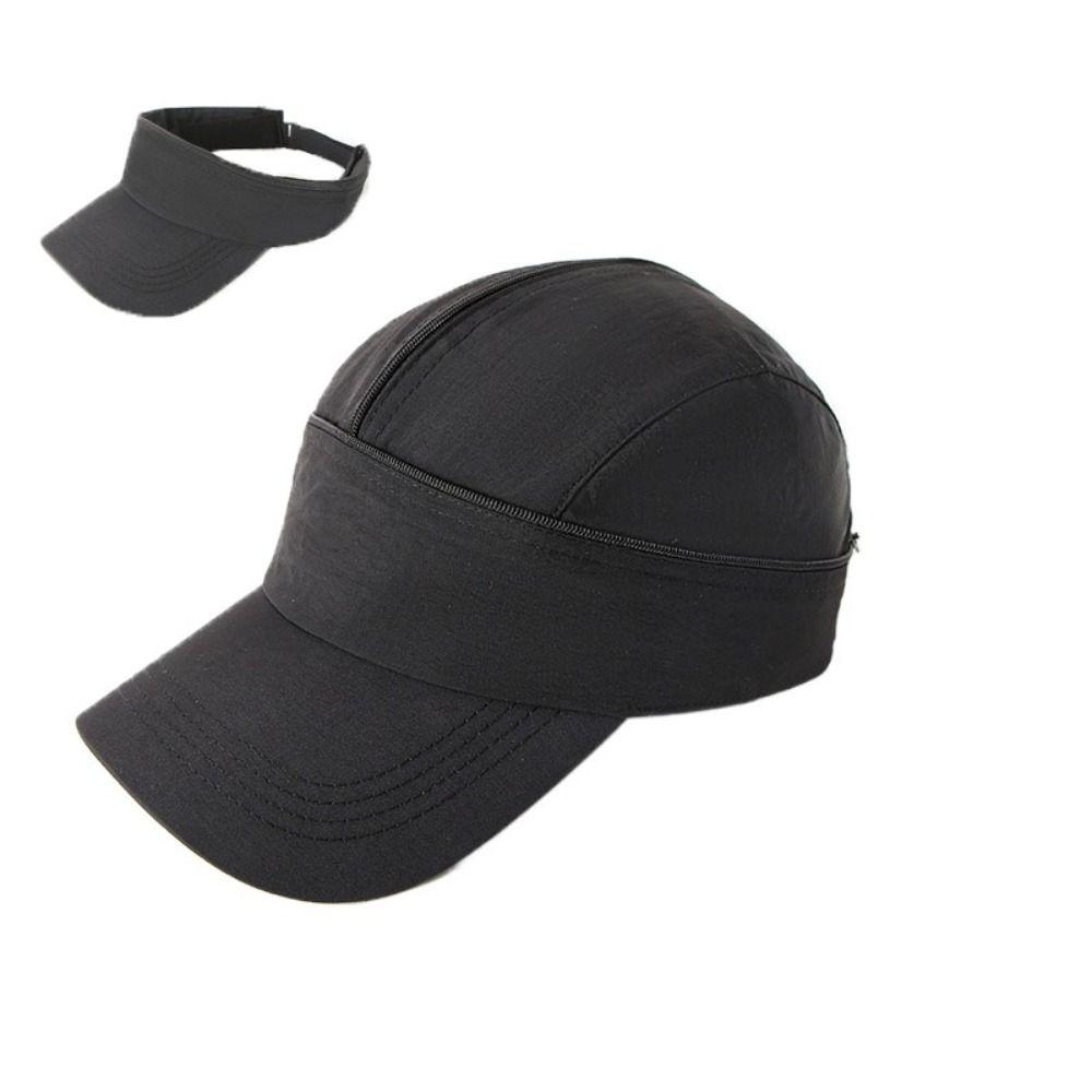 Solid Color Women Sun Hat Removable Empty Top Hat Breathable Sunscreen Baseball Hat  Summer