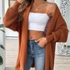 Women Casual Loose Solid V Neck Long Sleeve Knit Cardigan Sweater Outerwear