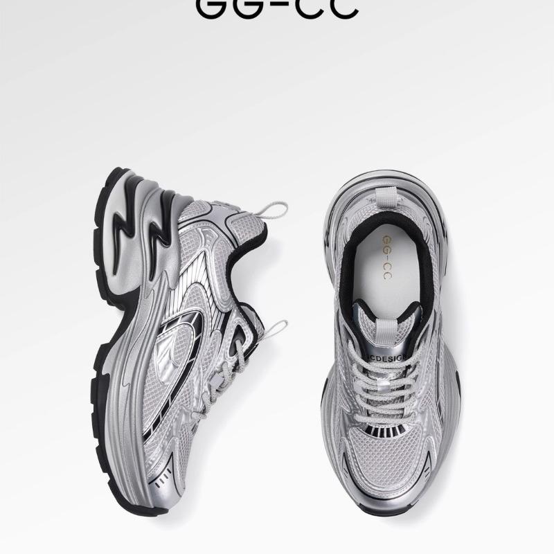 Spring and Autumn Fashion Silver Thick-soled Heightening Daddy Shoes Women's Sneakers