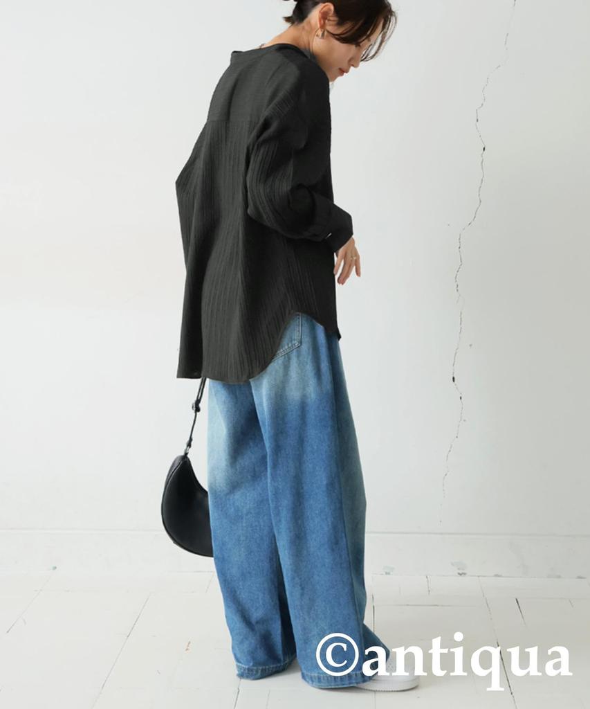 Antiqua Women's Silver Button Shirt, Long Sleeve, PK-01288, One Size 05, Black