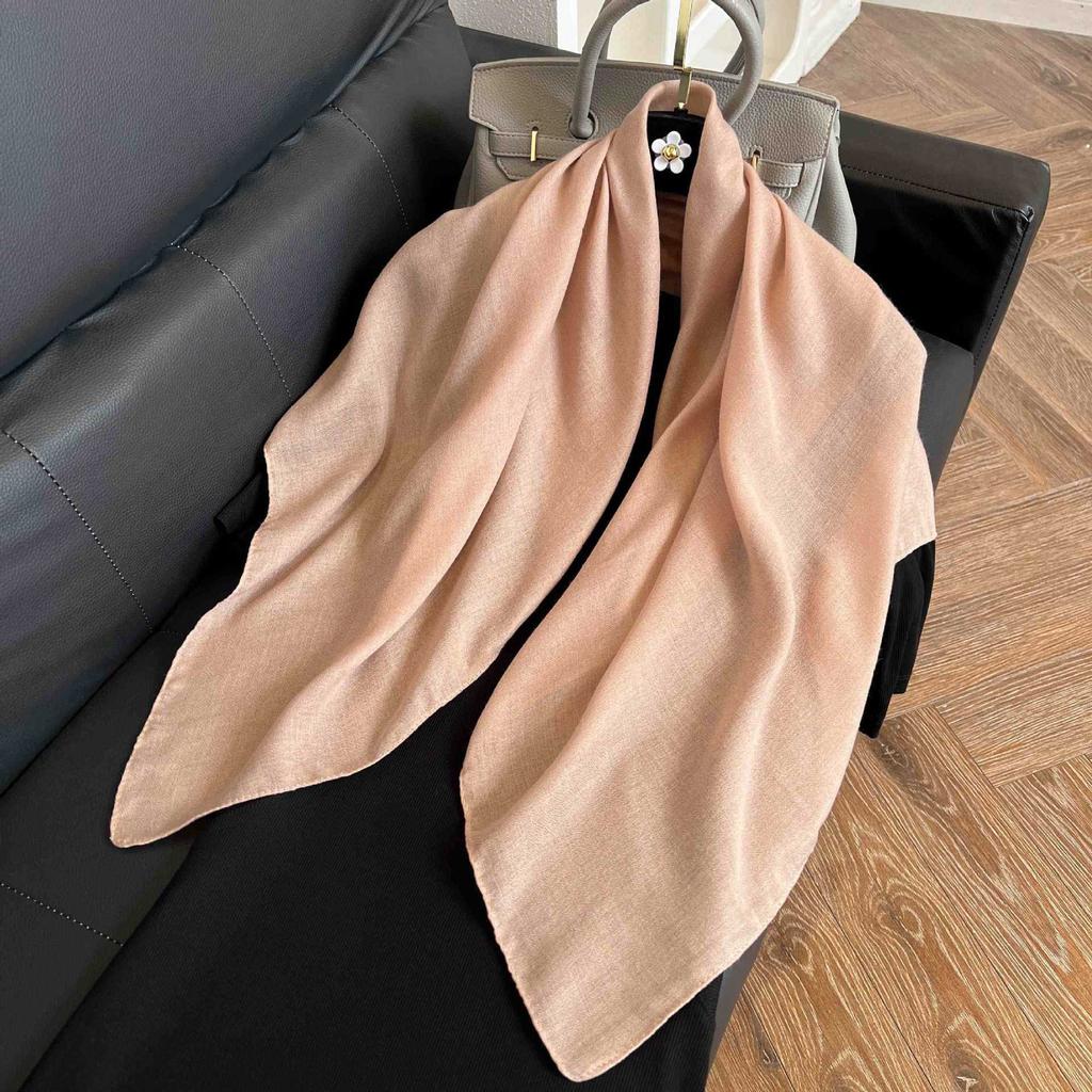 91Cm square scarf silk scarf women's new literary and fashion scarf accessories autumn and winter retro versatile shawl
