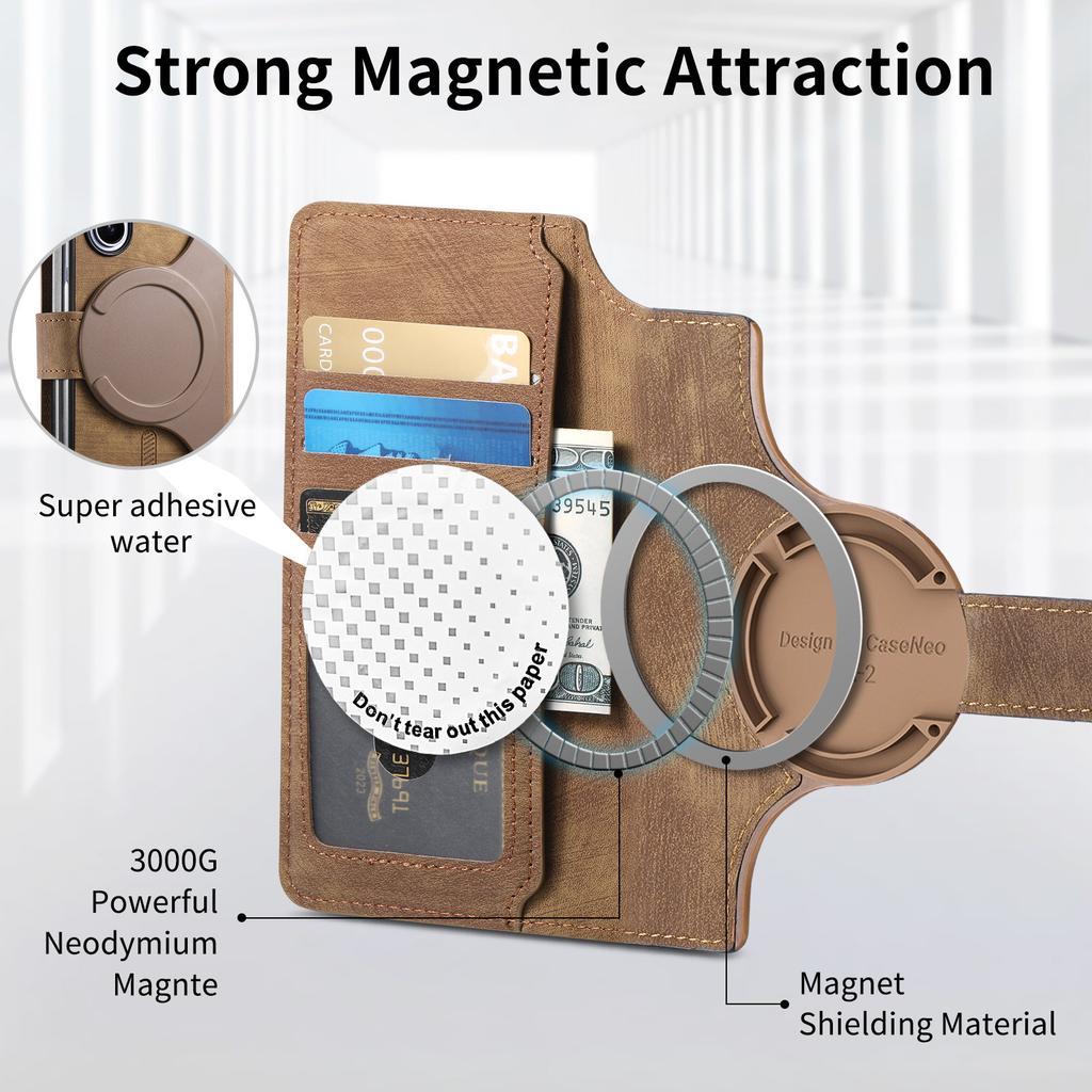 2 in 1 Detachable Magnetic Flip Cards Solt Wallet Leather for Samsung Fold 8 Ultra 7 6 5 4 3 Shockproof For Magsafe Stand Cover