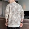 Camouflage Kariertes Hemd Langärmlig Jugendlich Trendig Sweatshirt Basisshirt Herbst und Winter Locker Rundhals Übergröße Pullover Top