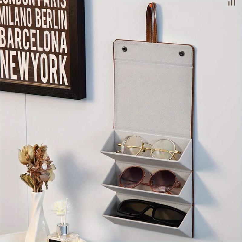 1pc 3/4/5 Slots Óculos Caixa de Armazenamento Dobrável Portátil Organizadores de Viagem Caixa de Armazenamento para Óculos de Sol Óculos de Sol Estojo de Parede Pendurado