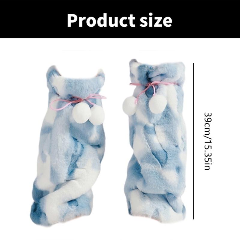 Coprigambe Pellicciati Ispessiti da Donna Lunghi Comodi Polsini per Stivali per Calore alla Moda Scaldamuscoli Peluche Morbidi con Fantasia Leopardo
