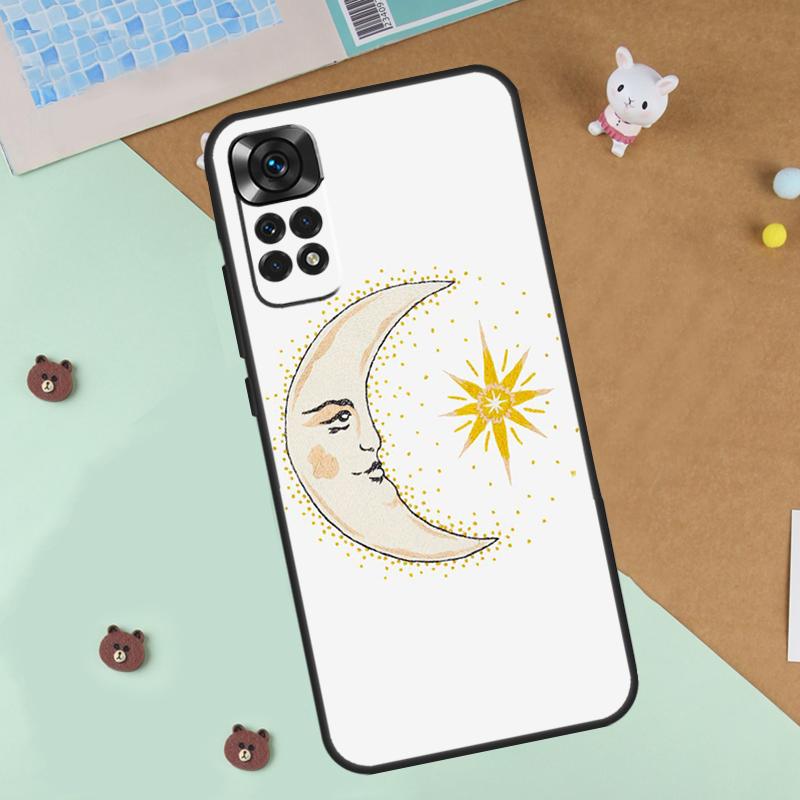 Sun Moon Art Case For Xiaomi Redmi Note 14 13 12 9 10 11 Pro 10S 11S 12S Cover For Redmi 13C 10C 12C 14C