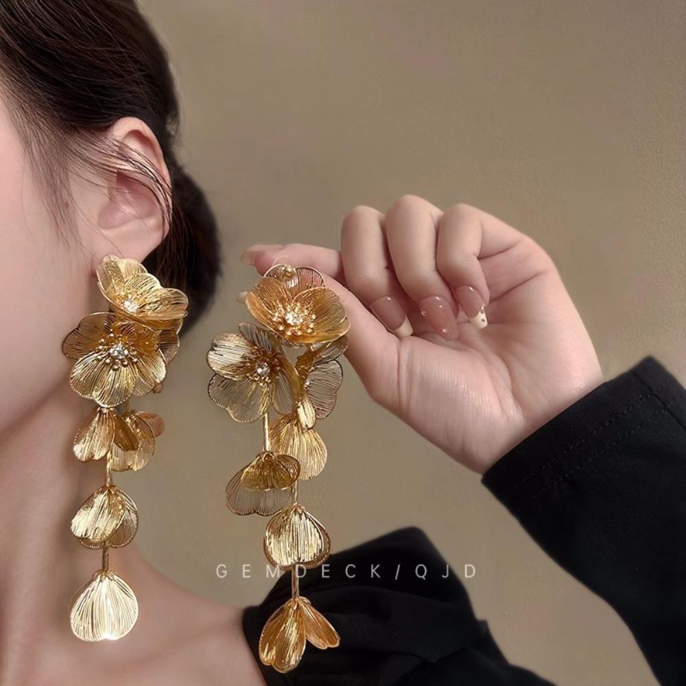 Long Fringed Earrings Feel Exaggerated Temperament Long Stud Earrings Birthday Dinner Earrings Earrings