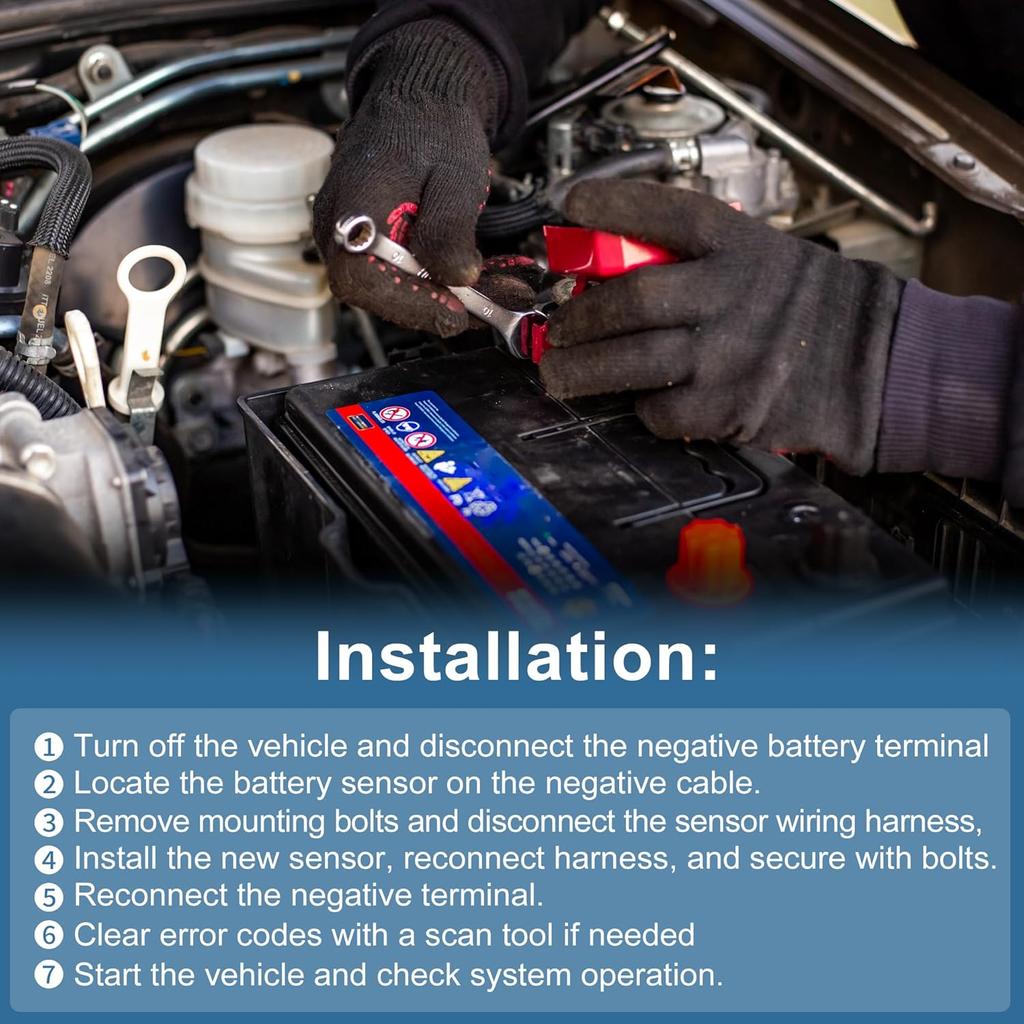 No.13545954 Battery Sensor for Chevrolet Malibu 1.5 2018-2025 for Cadillac XT6 2.0 3.6 2020-2025 for Buick Envision 2.0 2.5 2019-2020 Battery Monitor