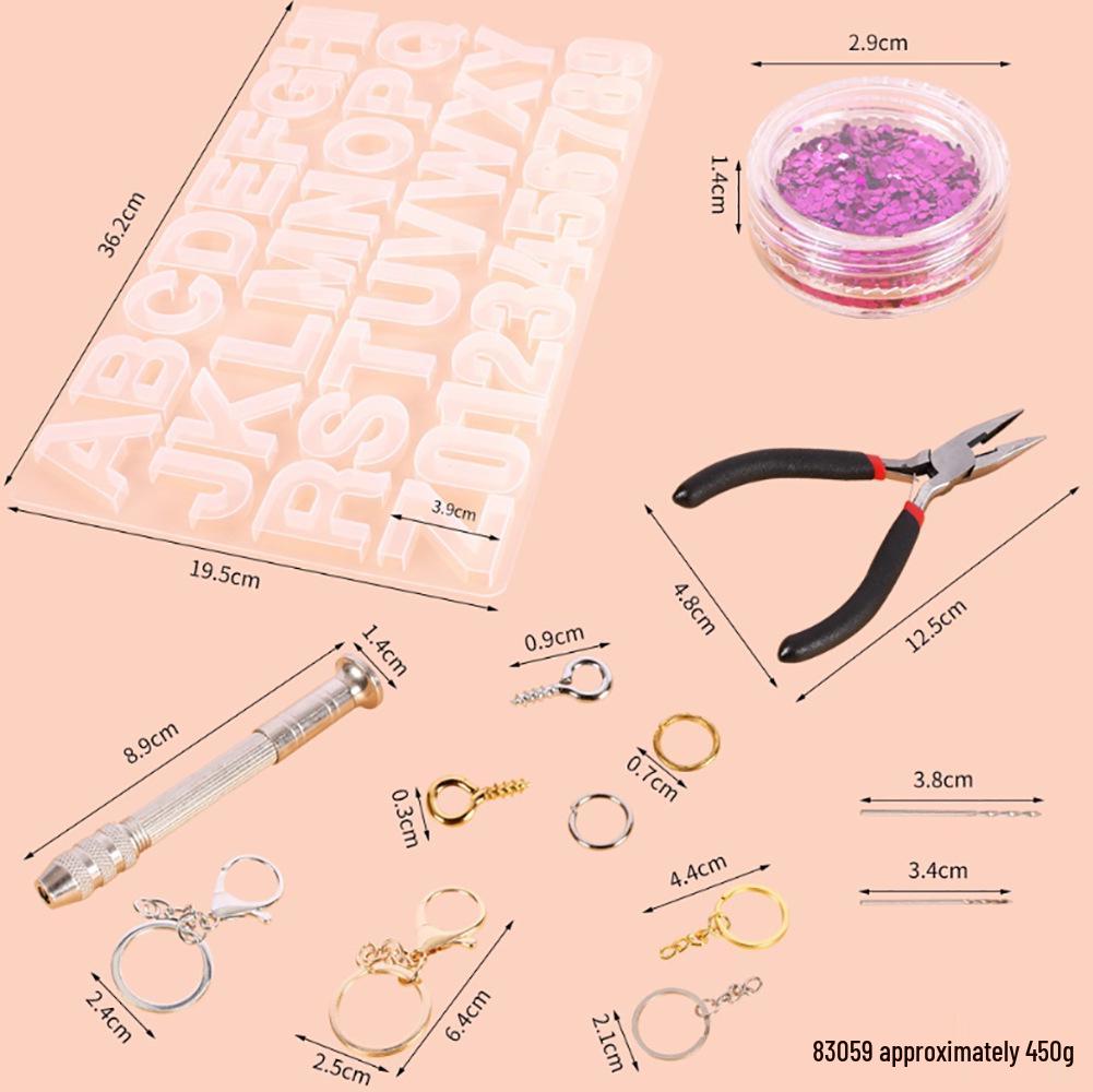 DIY Epoxy Resin Crystal Letter Silicone Set for Key Pendant Crafting