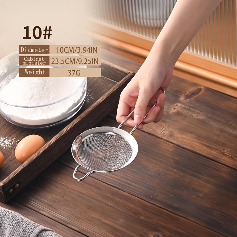 Stainless Steel Colander Kitchen Household Mesh Oil Drain Ladle Bean Curd Tip Ear Mesh Flour Filter Sieve