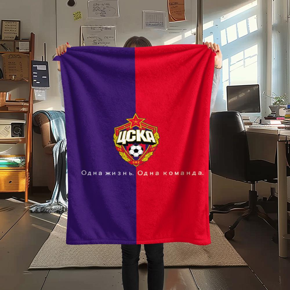 1Pc CSKA Moscow Print Flannel Blanket High Quality Warm Comfortable Cover for All Seasons Perfect for Gifts Home Decor