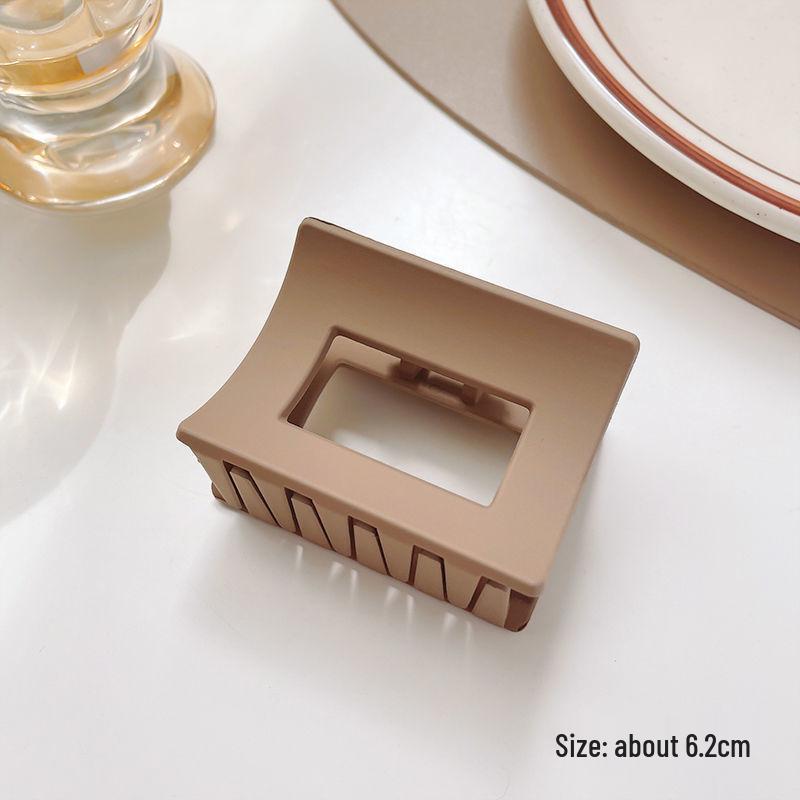 Versatile Spring Cross Hollow Hair Claw - Milk Tea Coffee Collection