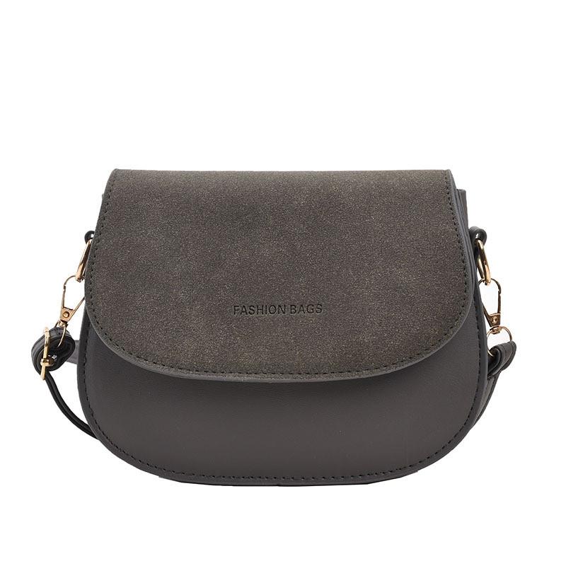 Vintage Chic Saddle Bag For Women Stylish Casual Crossbody Purse In Black Brown And Gray