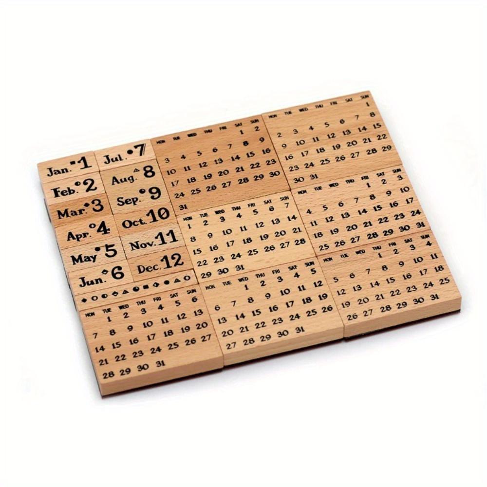 

20 шт./набор постоянных календарей деревянные резиновые штампы скрапбукинг украшения пуля журналинг своими руками ремесло стандартный штамп 20pcs