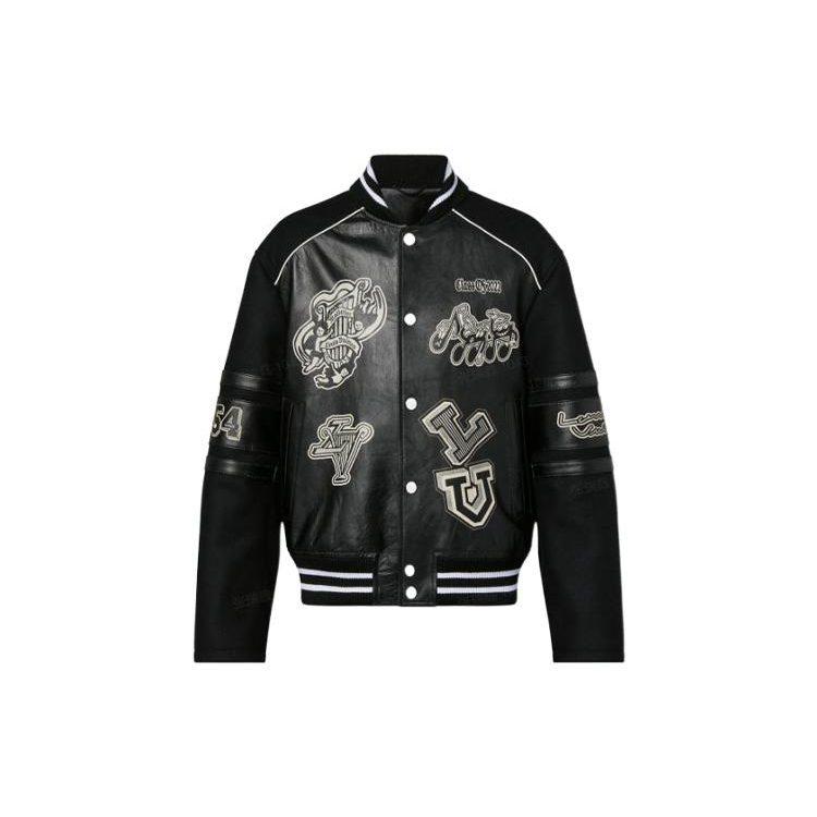 LOUIS VUITTON Pre Owned 2023 Applique detail Varsity Bomber Jacket 1AAUYZ