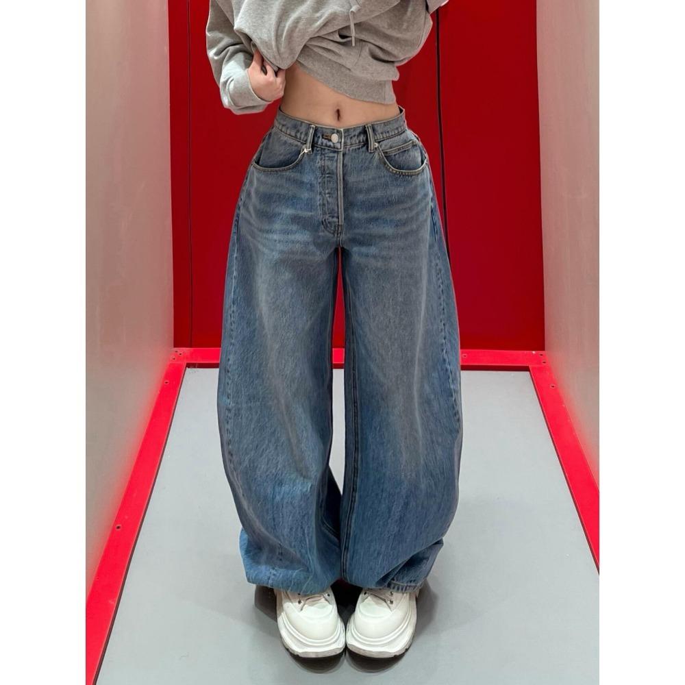 ZYLLO Letter Hot Diamonds High Waited Jeans Woman Street Fashion Baggy Jeans Women Clothing Casual Versatile Pants Women