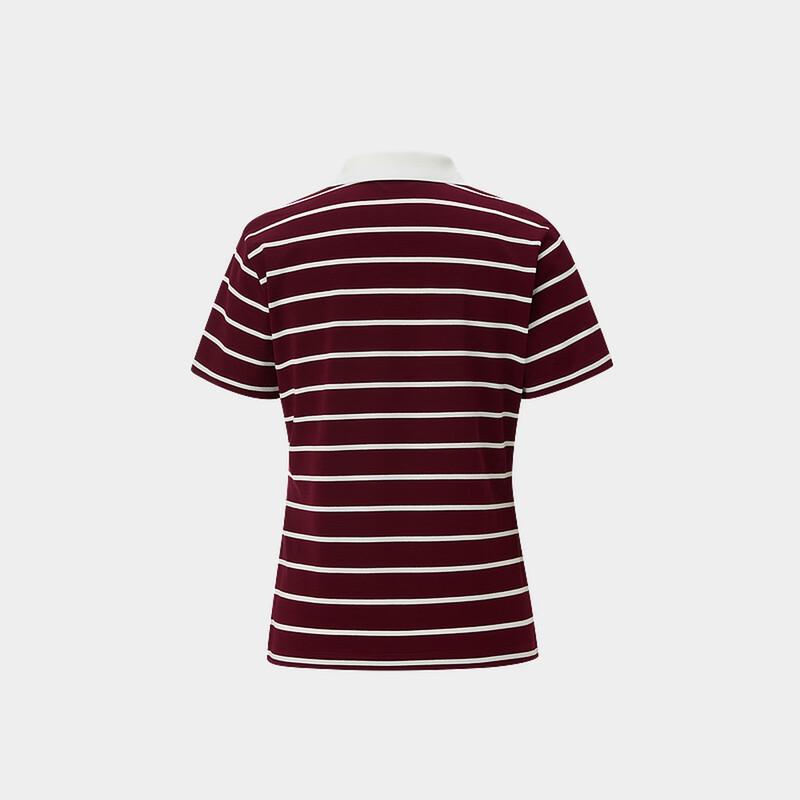 

Women s Striped Seagull Collar Short Sleeve Polo Shirt M