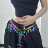 New Jazz Dance Fart Curtain Sequined Kpop Fringed Waist Towel, Dance Waist, with Hiphop Hip Towel Waist Chain.