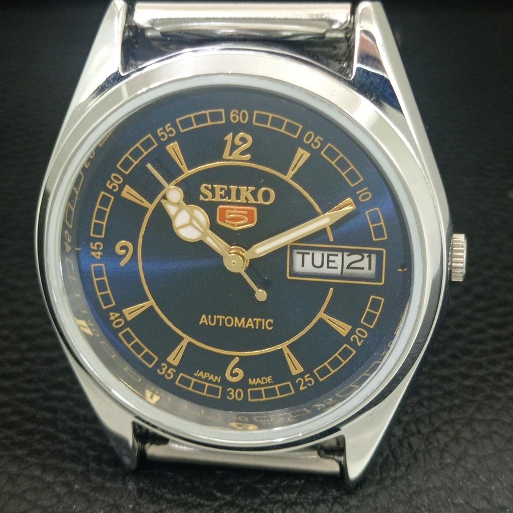 JAPAN VINTAGE REFURBISHED SEIKO 5 AUTOMATIC 6309A MENS BLUE DIAL WATCH A443355-1