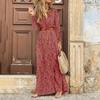 Lång klänning för kvinnor Summer Beach Bohemian Klänningar Vestido Casual Robe Kvinnliga Kläder Y2K Blommig kjol Elegant Maxiklänning