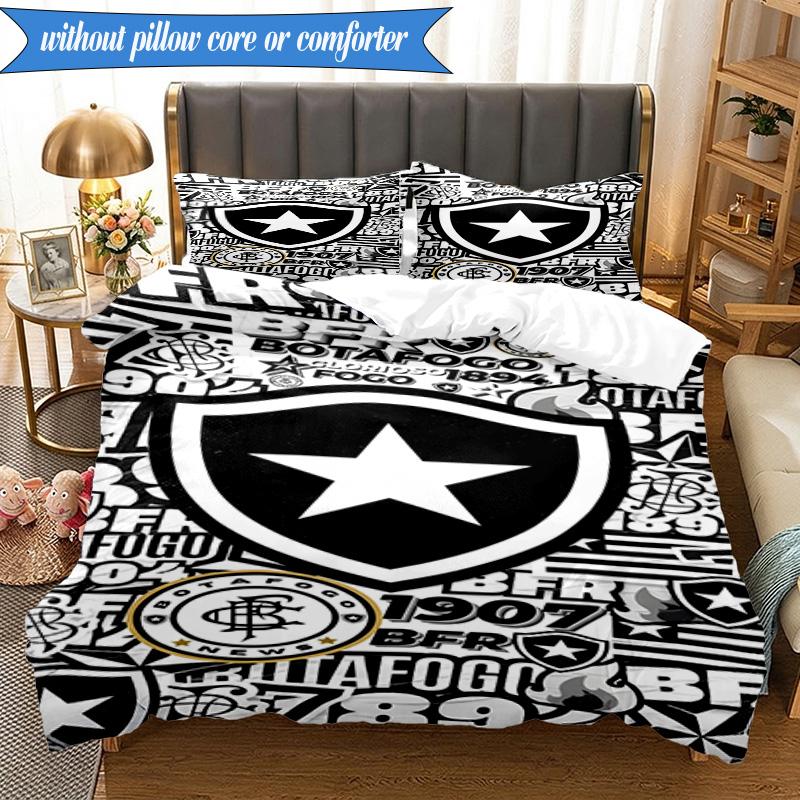 3PCS Shield With Star Emblem Printed Soft Bedding Set,Including 1pc Duvet Cover And 2pcs Pillowcases Perfect for Bedroom, Dormitory, Fan Gift